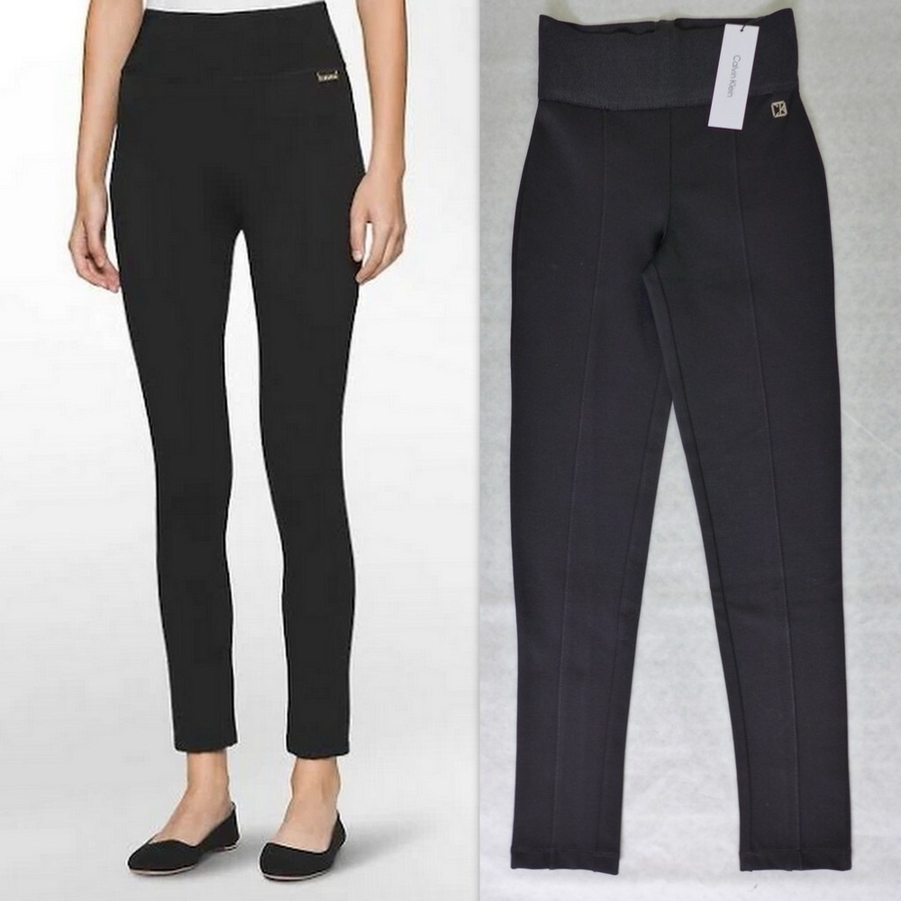 Calvin Klein Wide Elastic Waiste Ponte Pull on Legging Pants